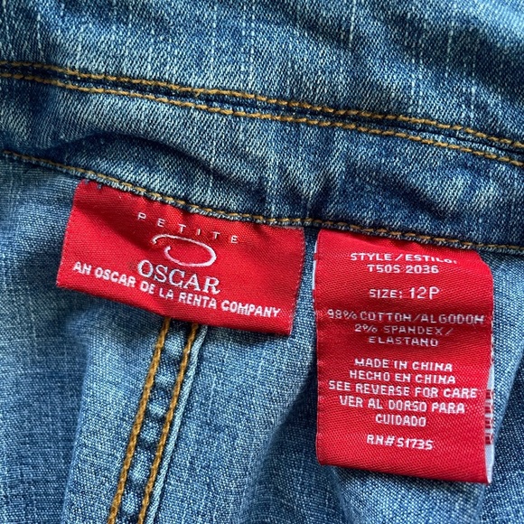 Oscar de la Renta Blue Jean Jacket - Picture 3 of 3